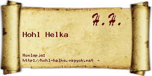Hohl Helka névjegykártya